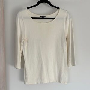 Express Women's Cream Long Sleeve Tee